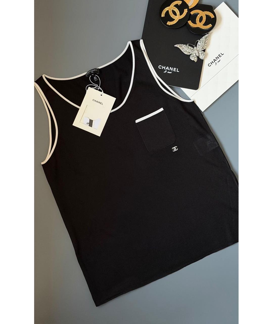 CHANEL Черная майка, фото 2