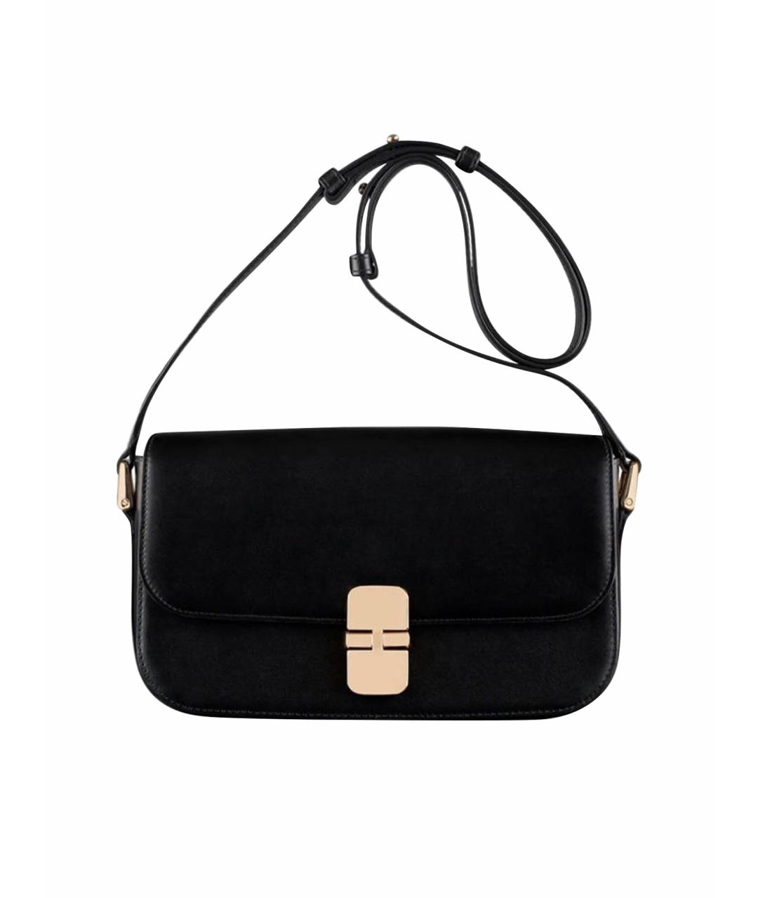 A.P.C. Черная кожаная сумка через плечо, фото 1