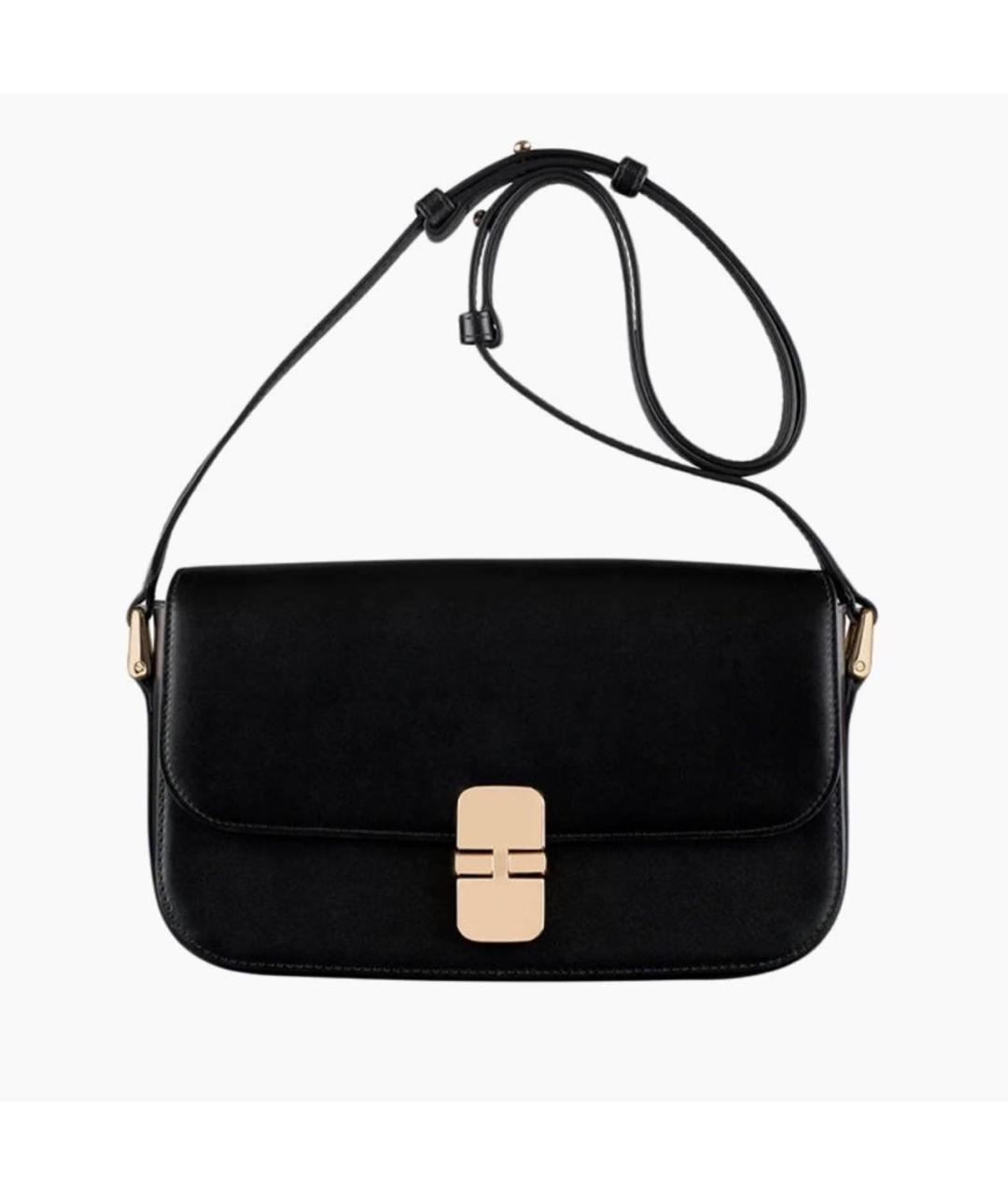 A.P.C. Черная кожаная сумка через плечо, фото 6