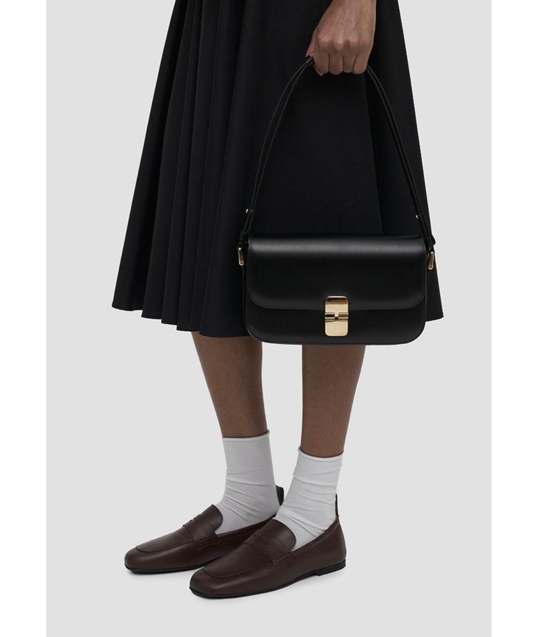 A.P.C. Черная кожаная сумка через плечо, фото 4