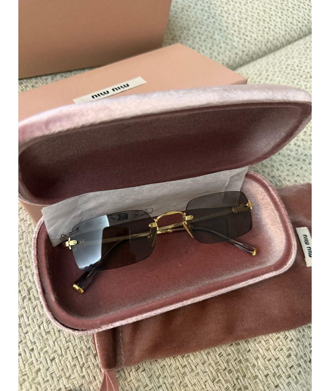 MIU MIU Металлические солнцезащитные очки, фото 2