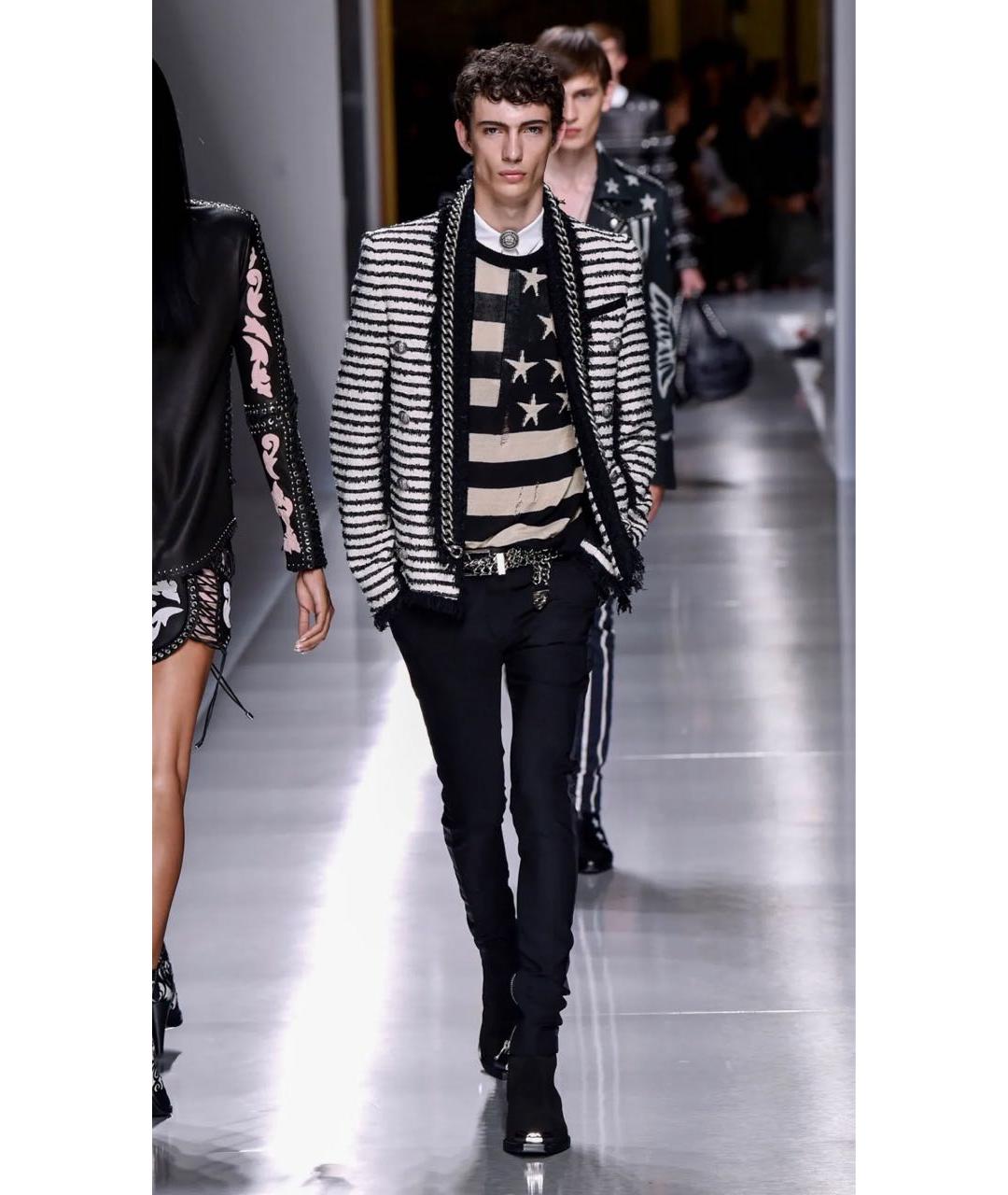 BALMAIN Белый льняной джемпер / свитер, фото 7