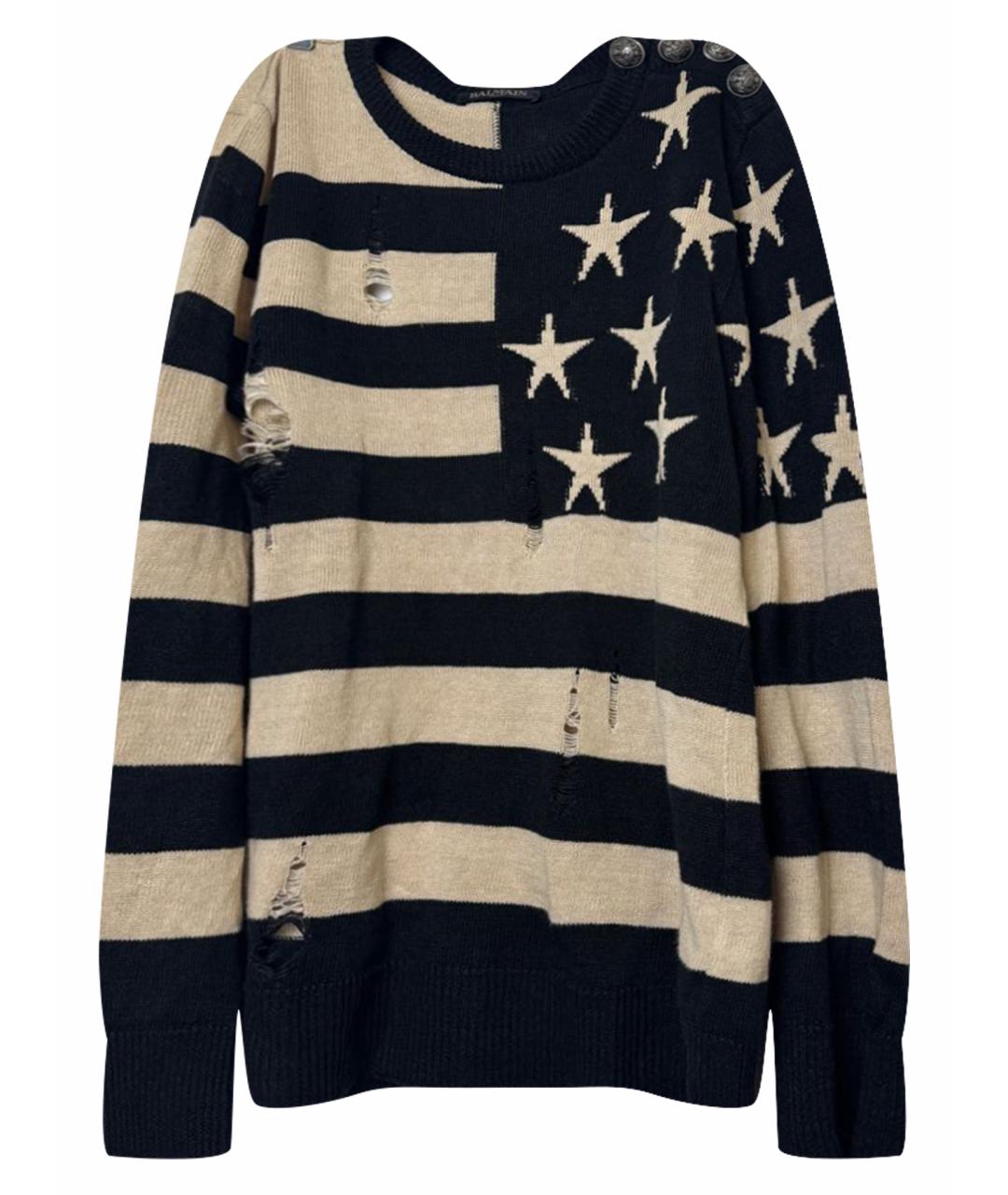 BALMAIN Белый льняной джемпер / свитер, фото 1