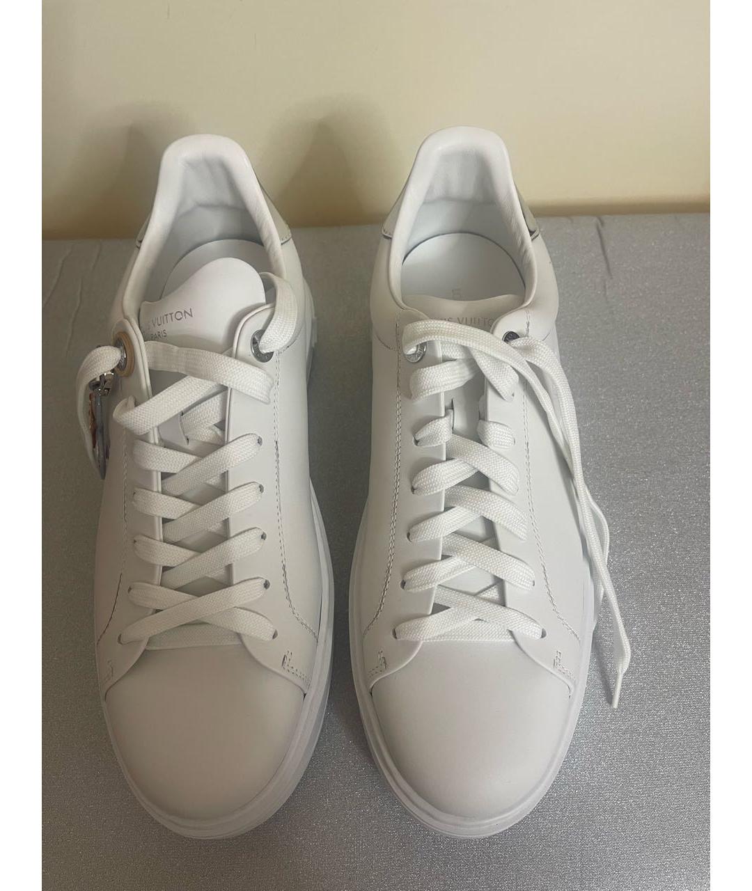 LOUIS VUITTON Белые кожаные кроссовки, фото 4