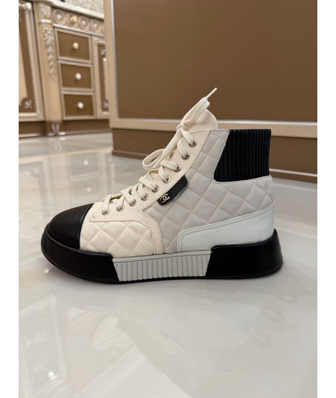 CHANEL Белые текстильные кеды, фото 5