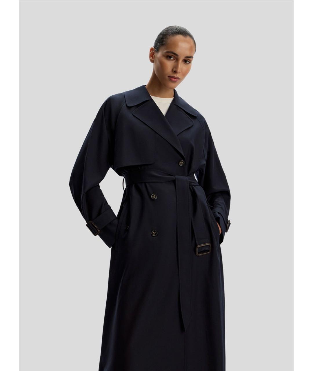 12 STOREEZ Темно-синий шерстяной тренч/плащ, фото 8