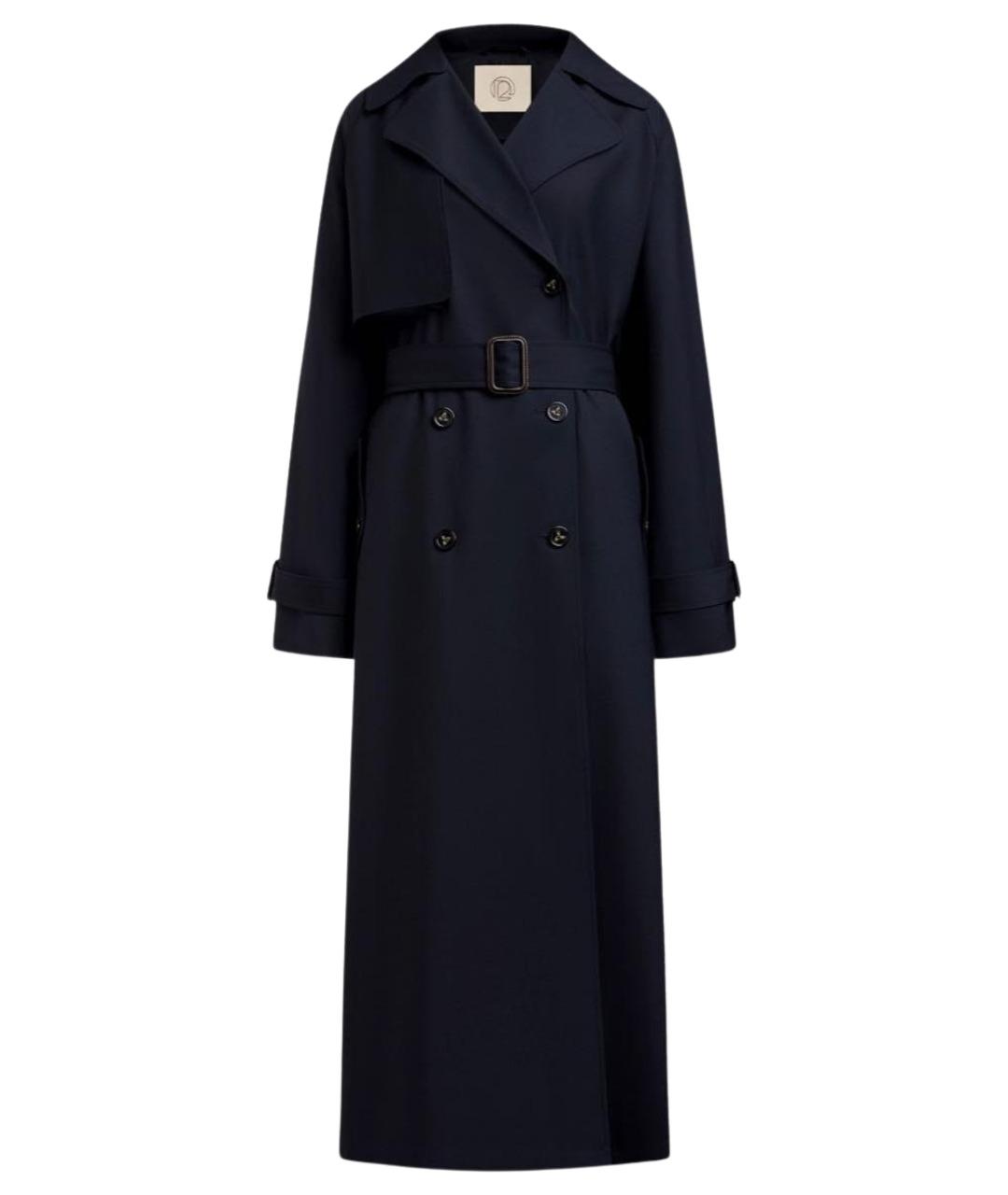 12 STOREEZ Темно-синий шерстяной тренч/плащ, фото 1