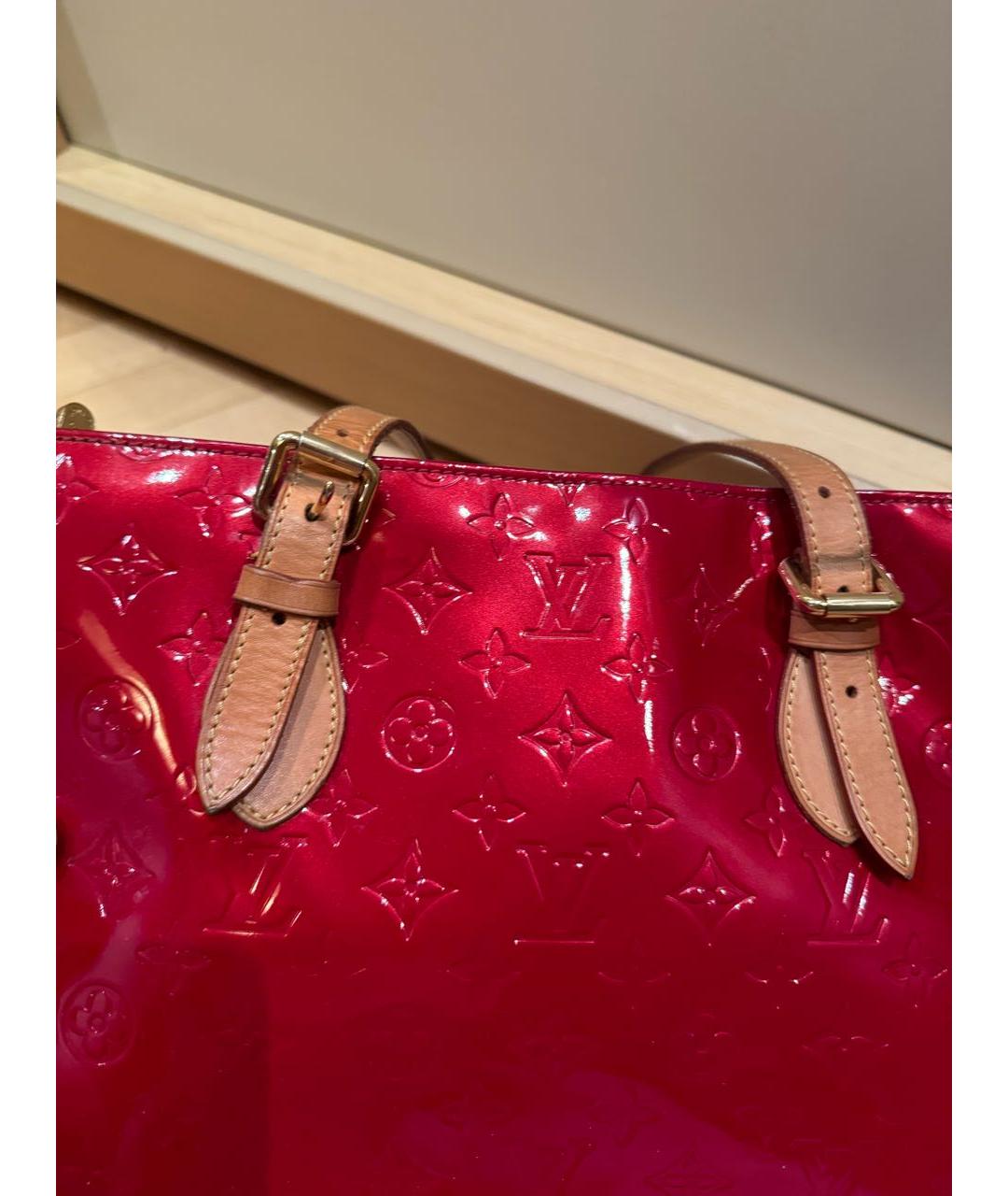 LOUIS VUITTON Красная сумка тоут из лакированной кожи, фото 3