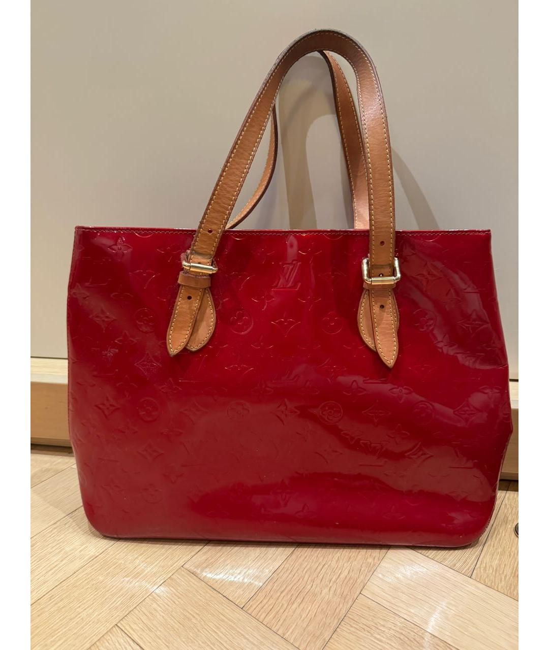 LOUIS VUITTON Красная сумка тоут из лакированной кожи, фото 7