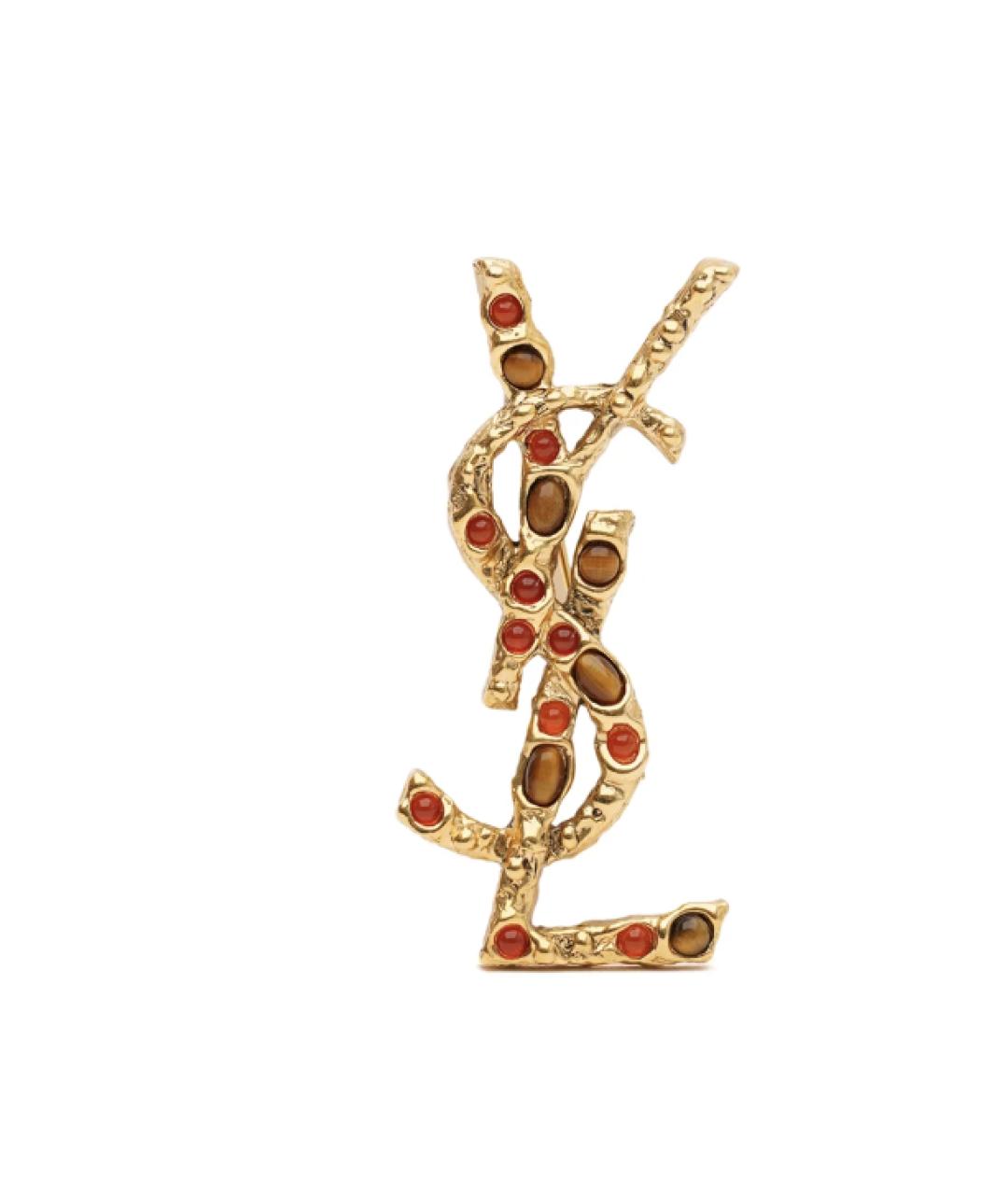 SAINT LAURENT Золотая металлическая булавка / брошь, фото 2