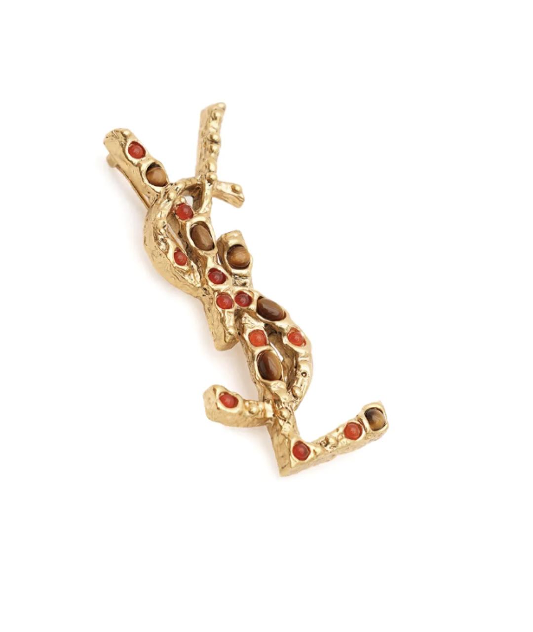 SAINT LAURENT Золотая металлическая булавка / брошь, фото 4