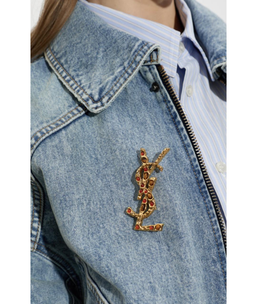 SAINT LAURENT Золотая металлическая булавка / брошь, фото 3