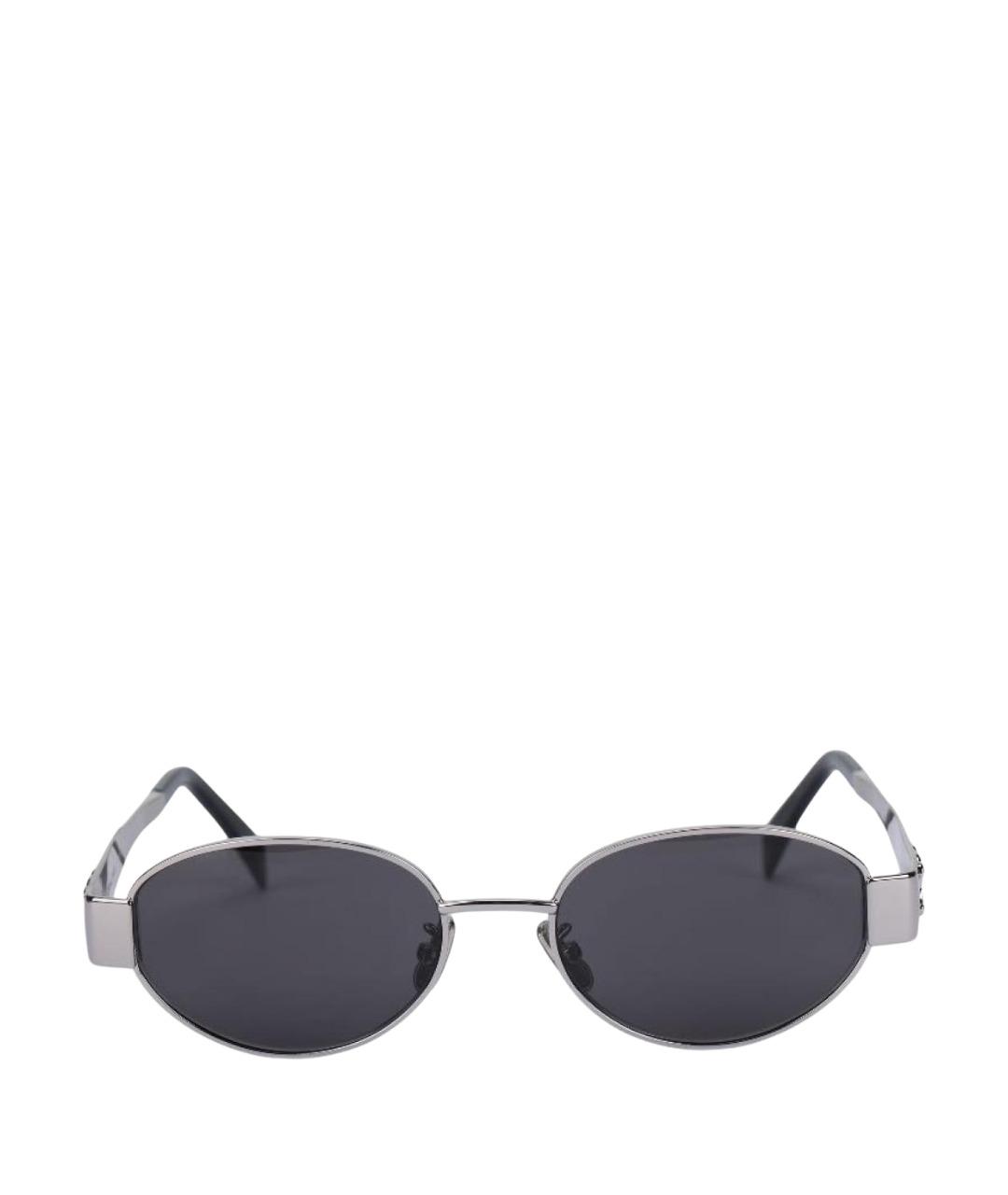 CELINE Серебряные металлические солнцезащитные очки, фото 1