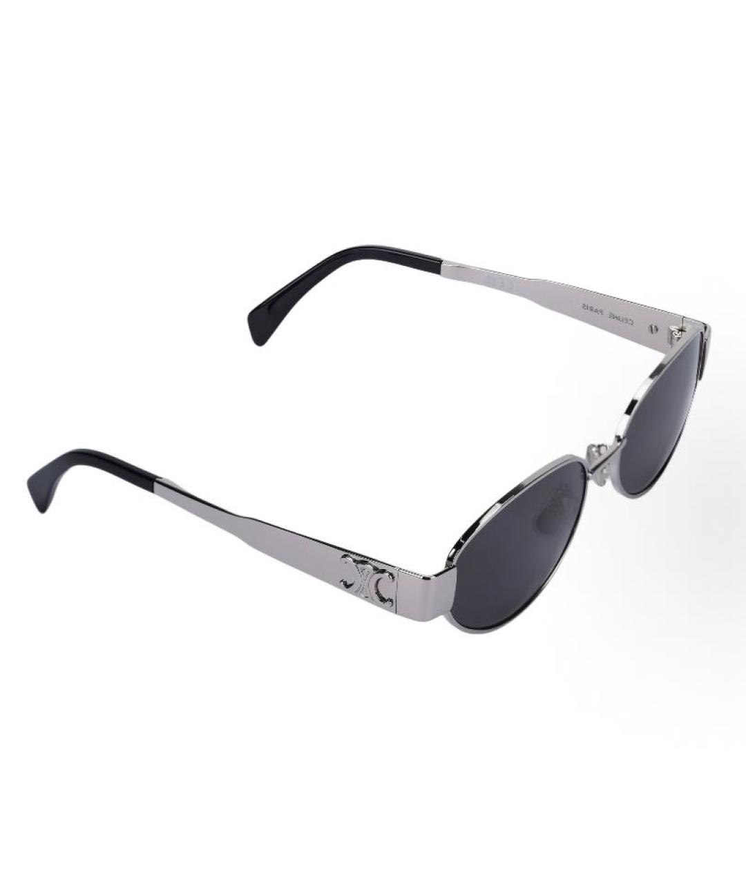 CELINE Серебряные металлические солнцезащитные очки, фото 2