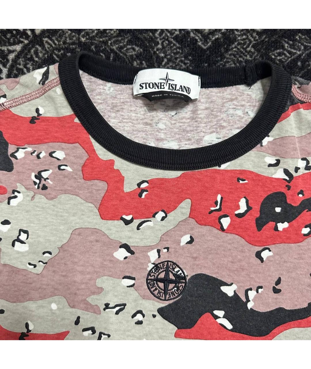 STONE ISLAND Красная хлопковая футболка, фото 2