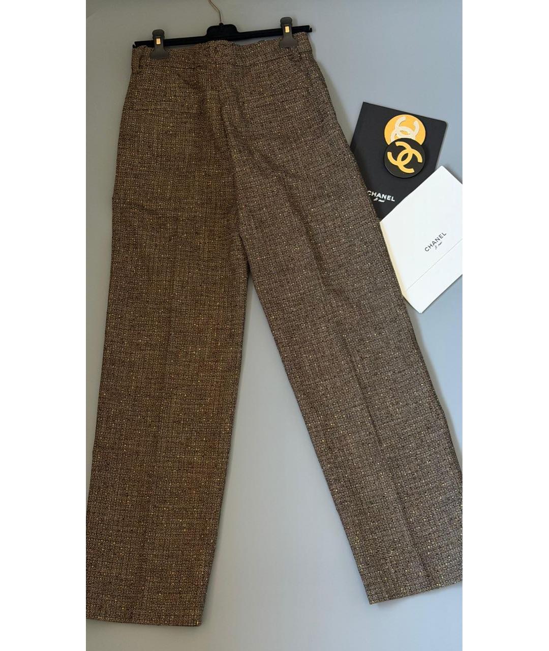 CHANEL Коричневые прямые брюки, фото 2