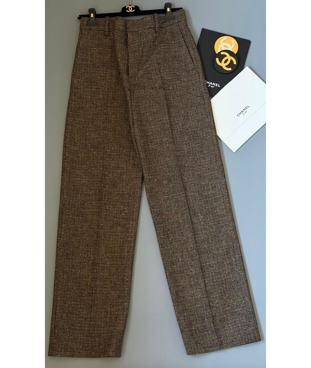 CHANEL Коричневые прямые брюки, фото 3