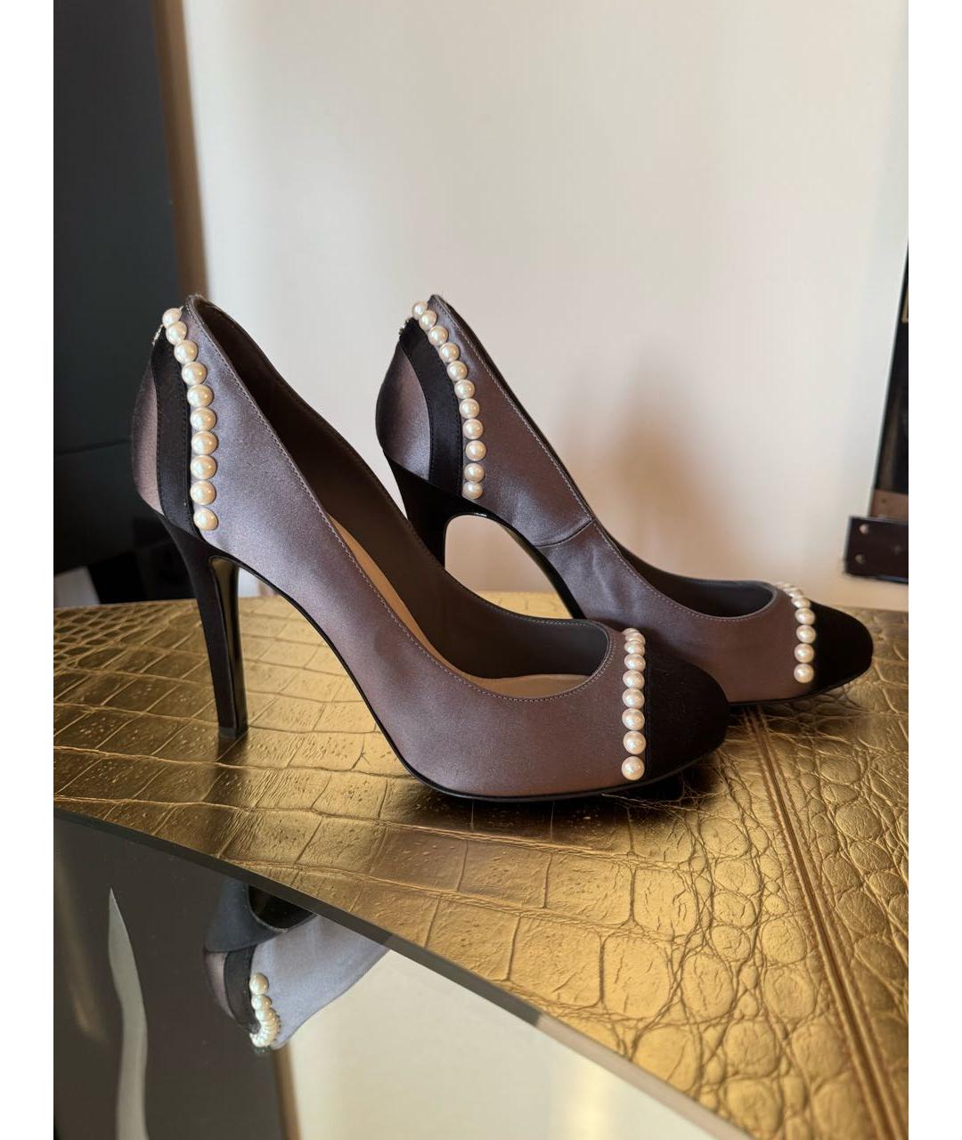 CHANEL Серые текстильные туфли, фото 9