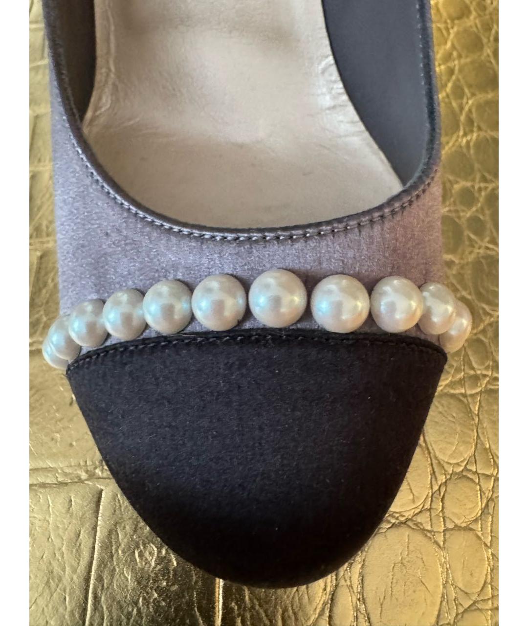 CHANEL Серые текстильные туфли, фото 7