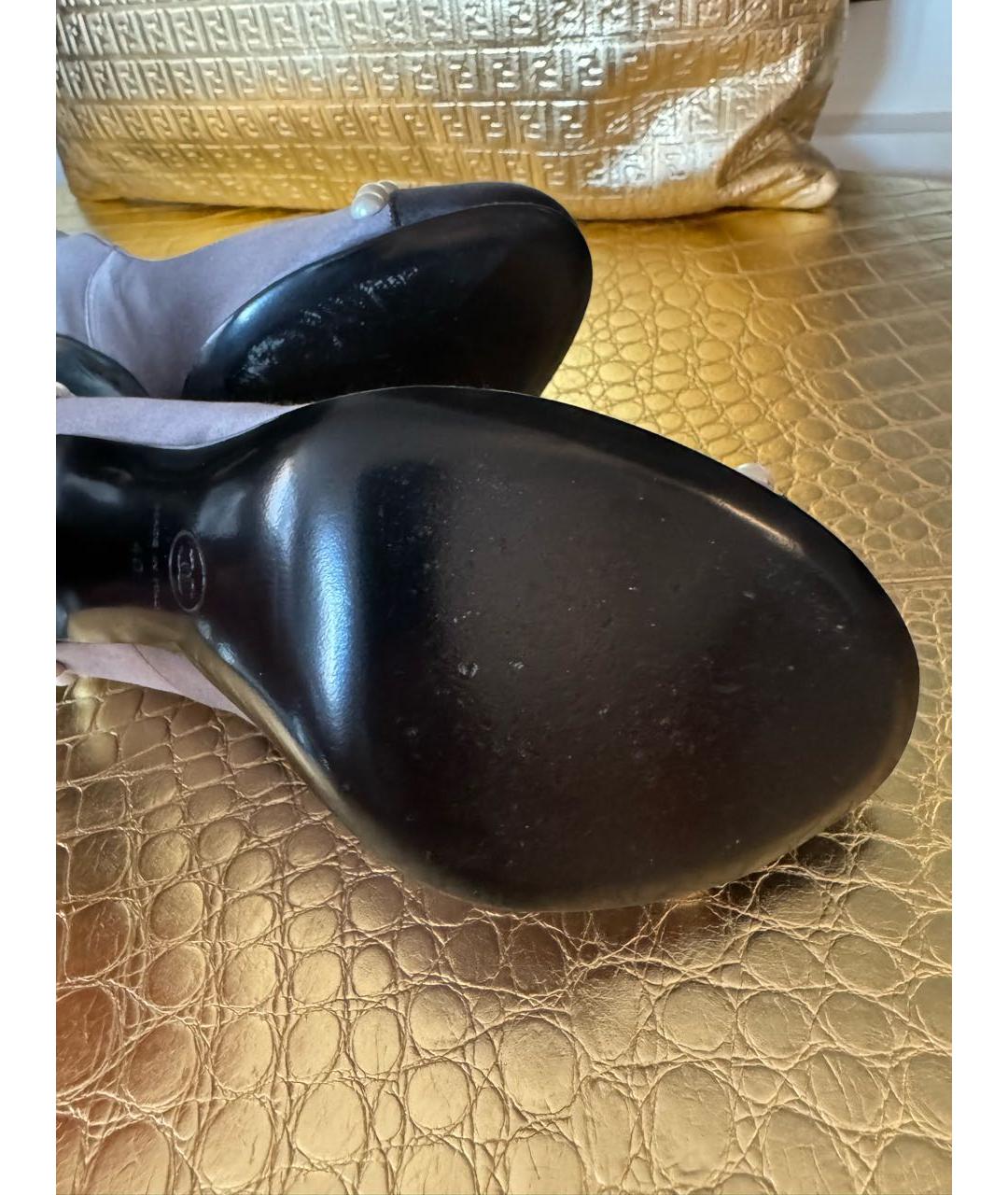 CHANEL Серые текстильные туфли, фото 6