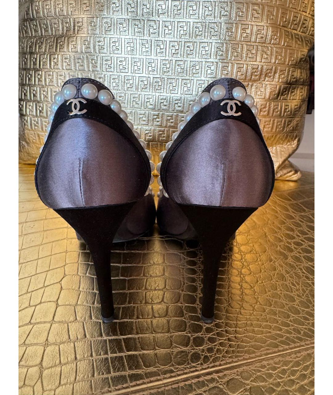 CHANEL Серые текстильные туфли, фото 2