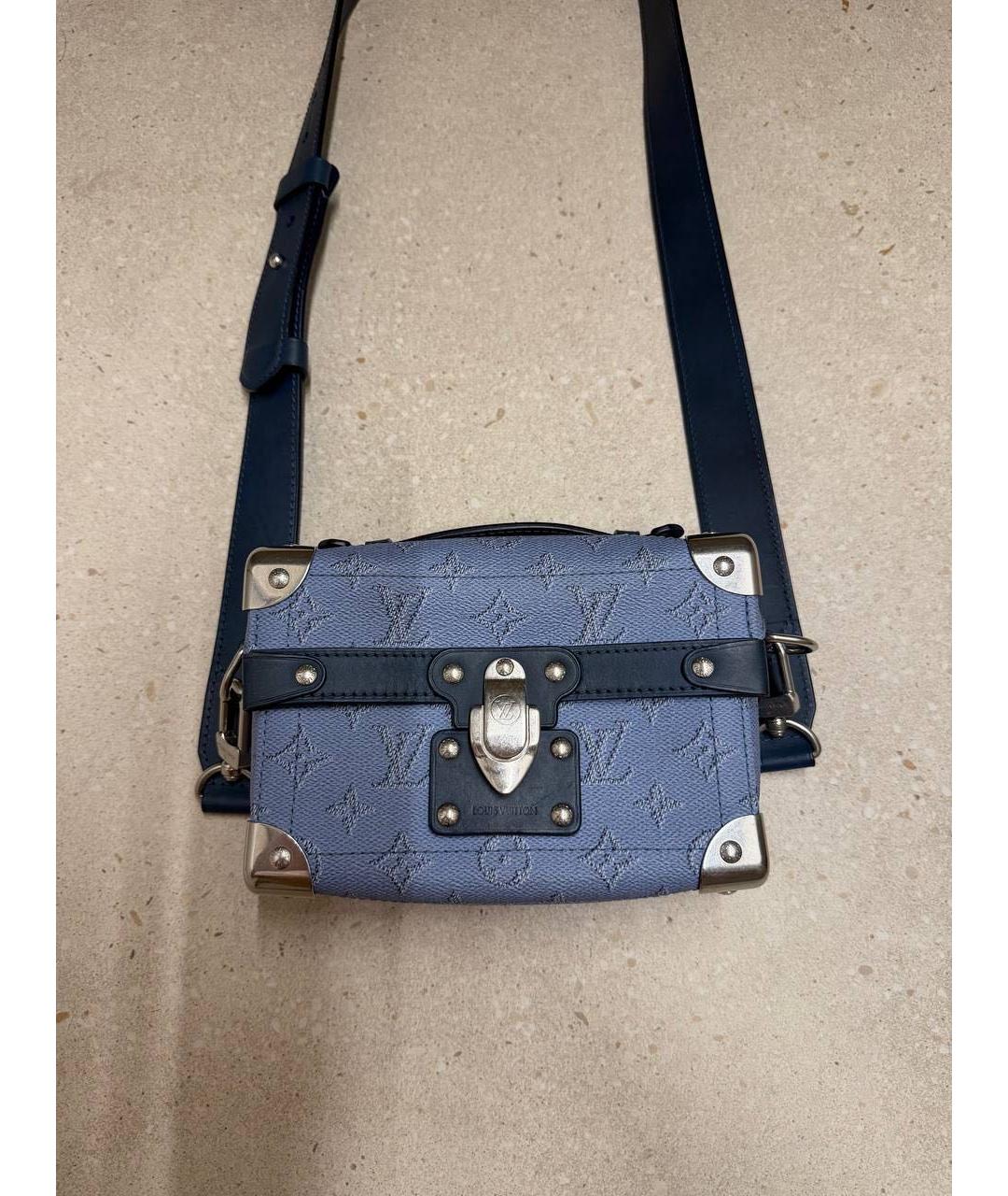 LOUIS VUITTON Голубая кожаная сумка на плечо, фото 6