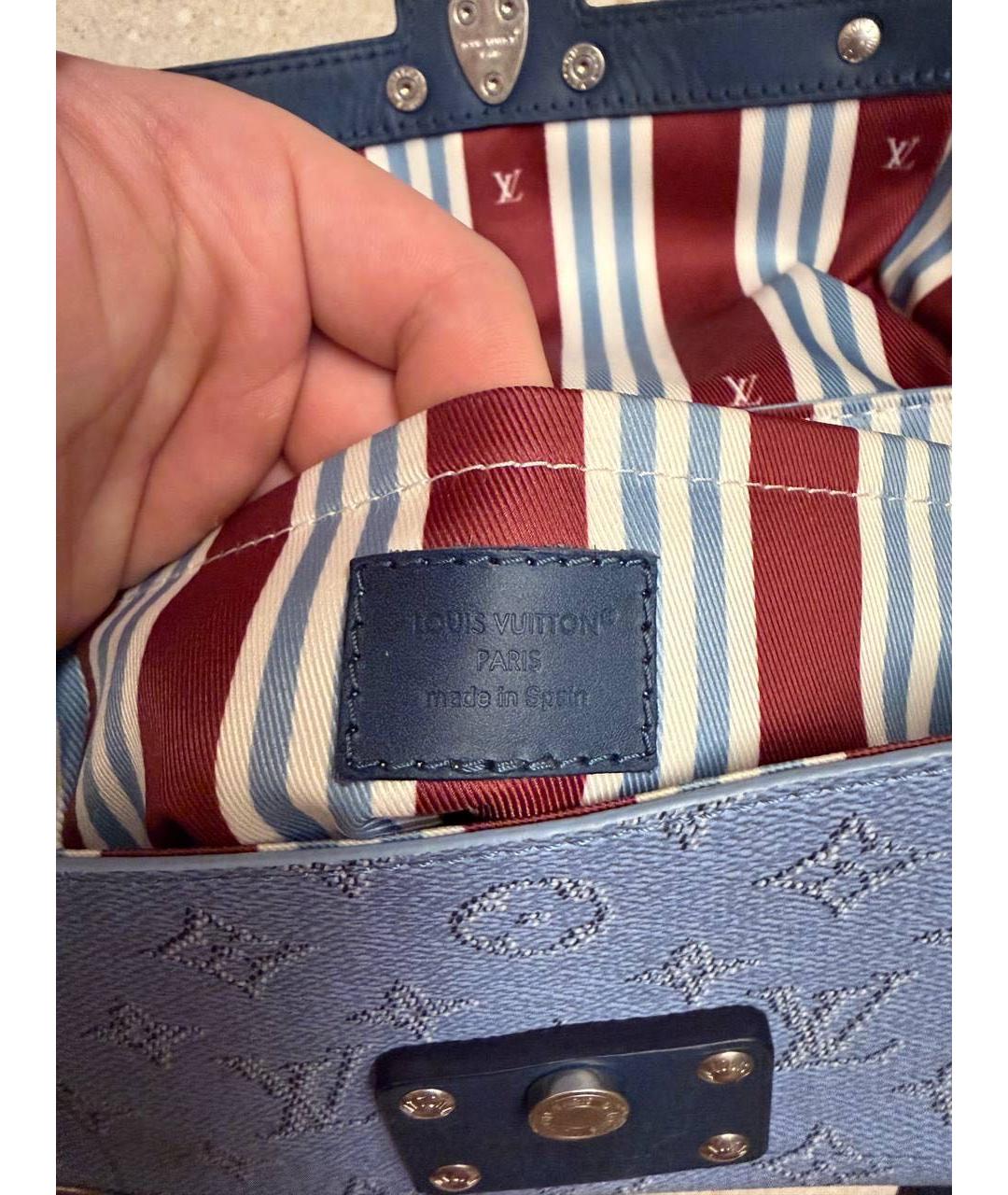 LOUIS VUITTON Голубая кожаная сумка на плечо, фото 4