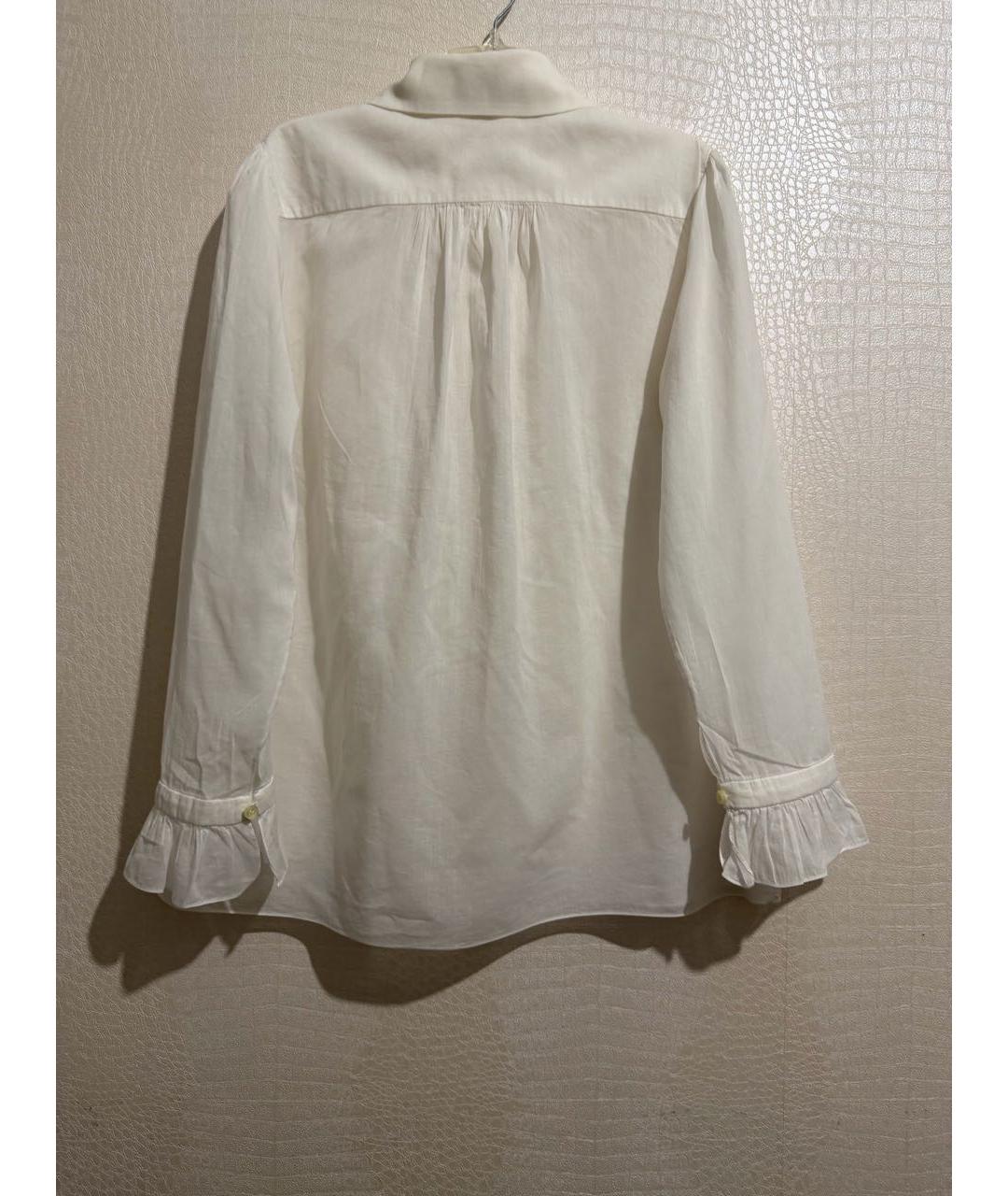 SAINT LAURENT Белая хлопковая блузы, фото 2