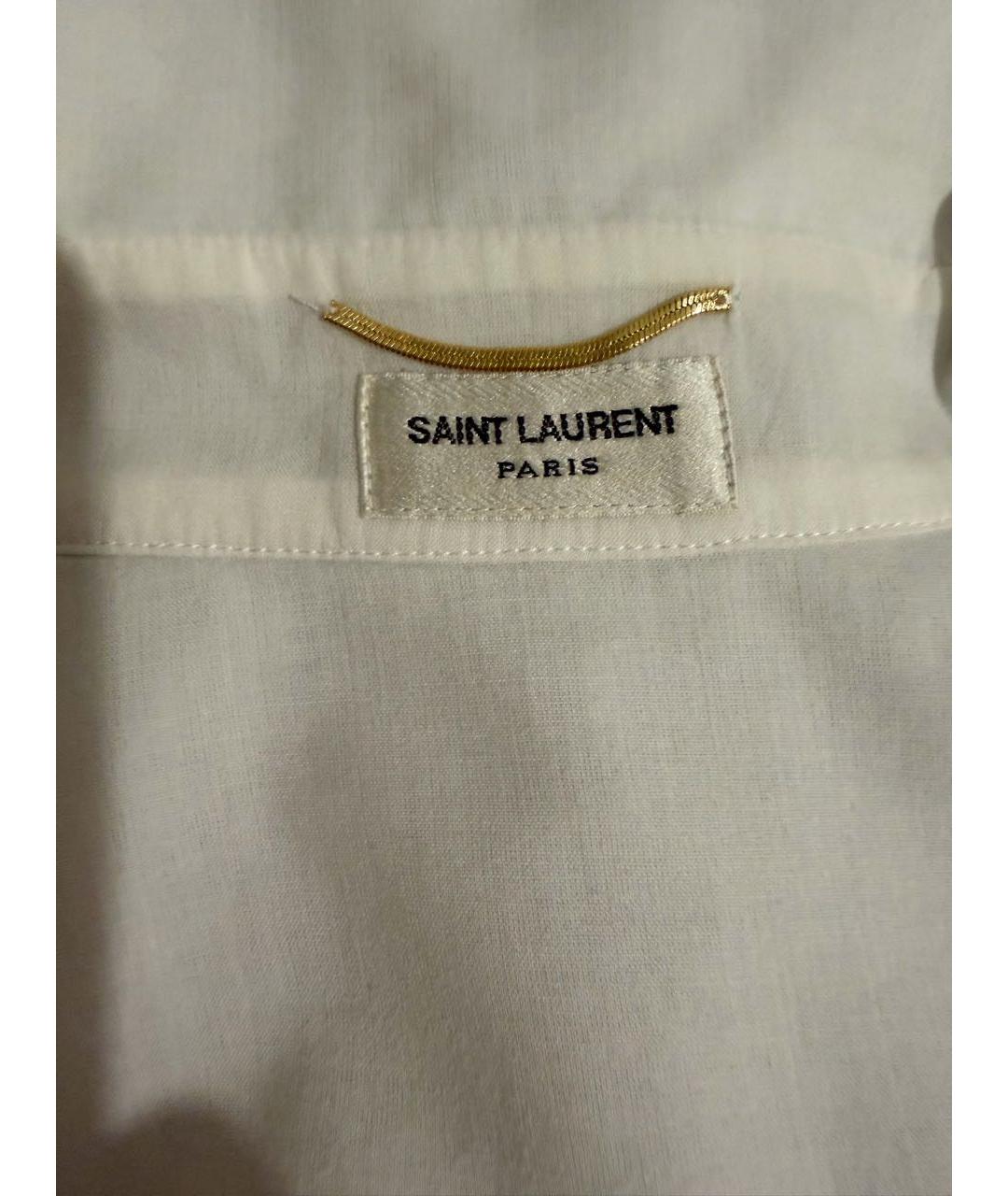 SAINT LAURENT Белая хлопковая блузы, фото 3