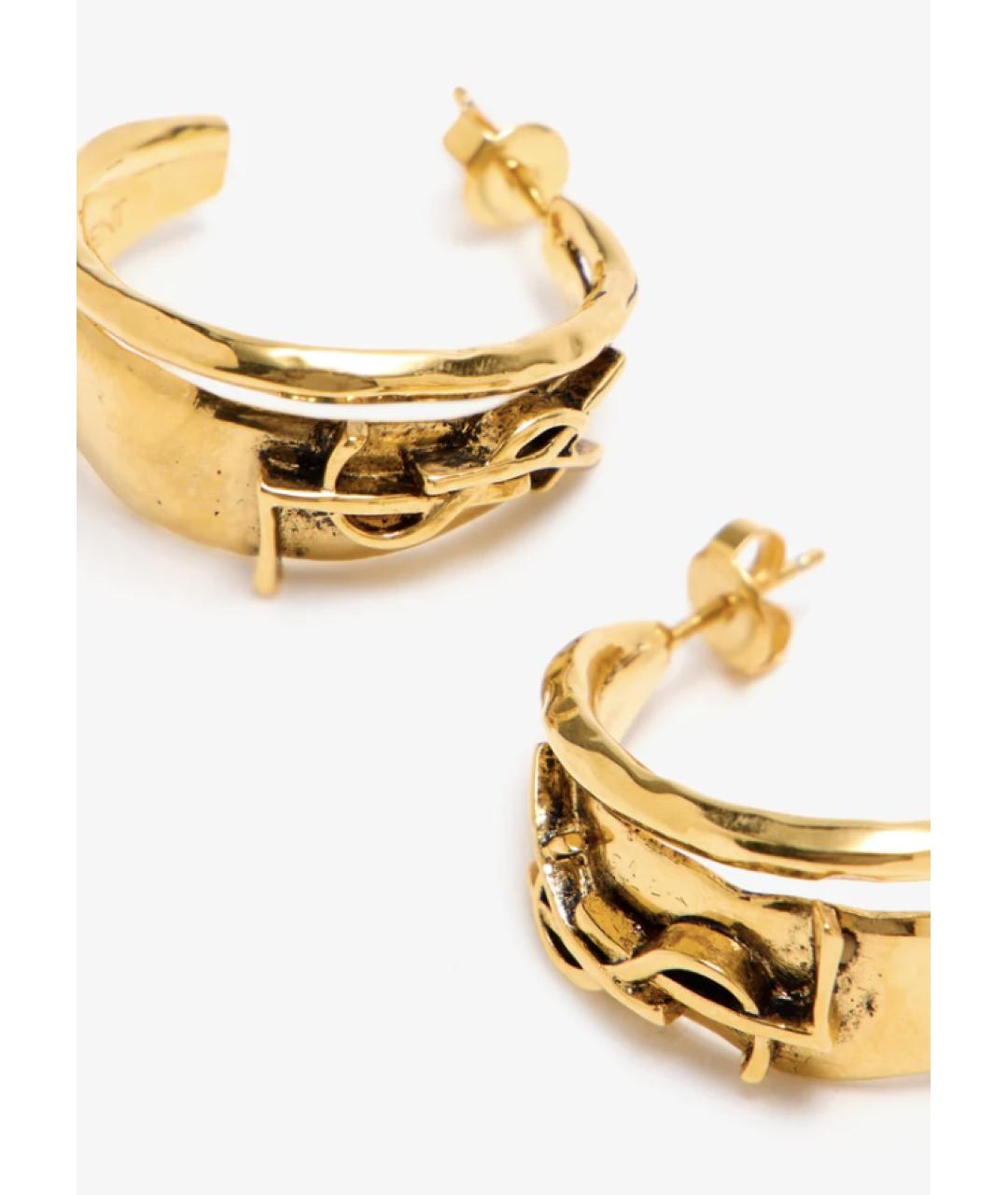 SAINT LAURENT Золотые металлические серьги, фото 3