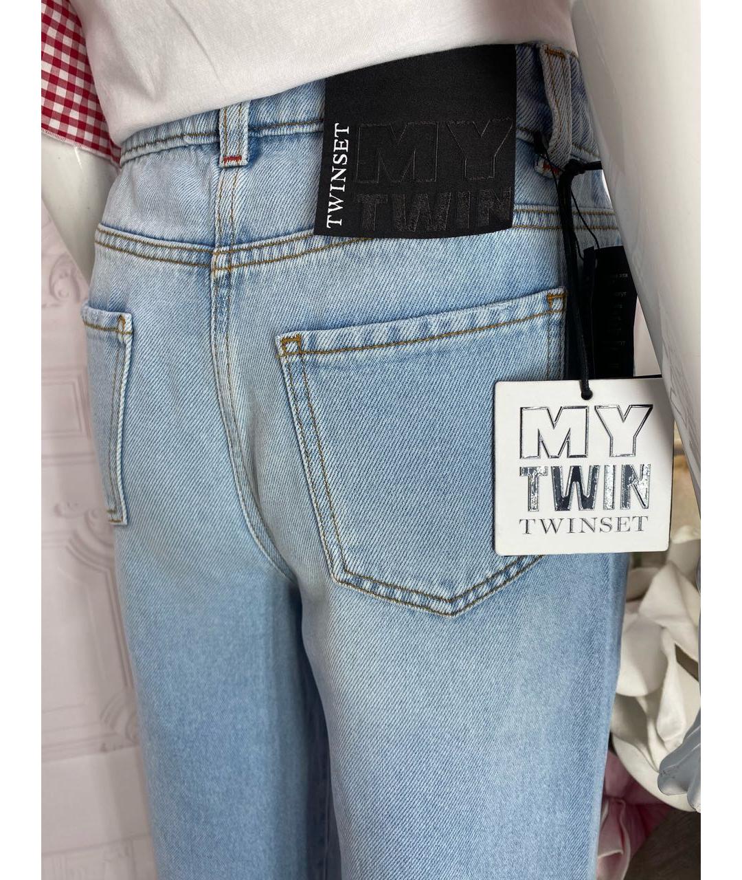 TWIN-SET Голубые прямые джинсы, фото 8