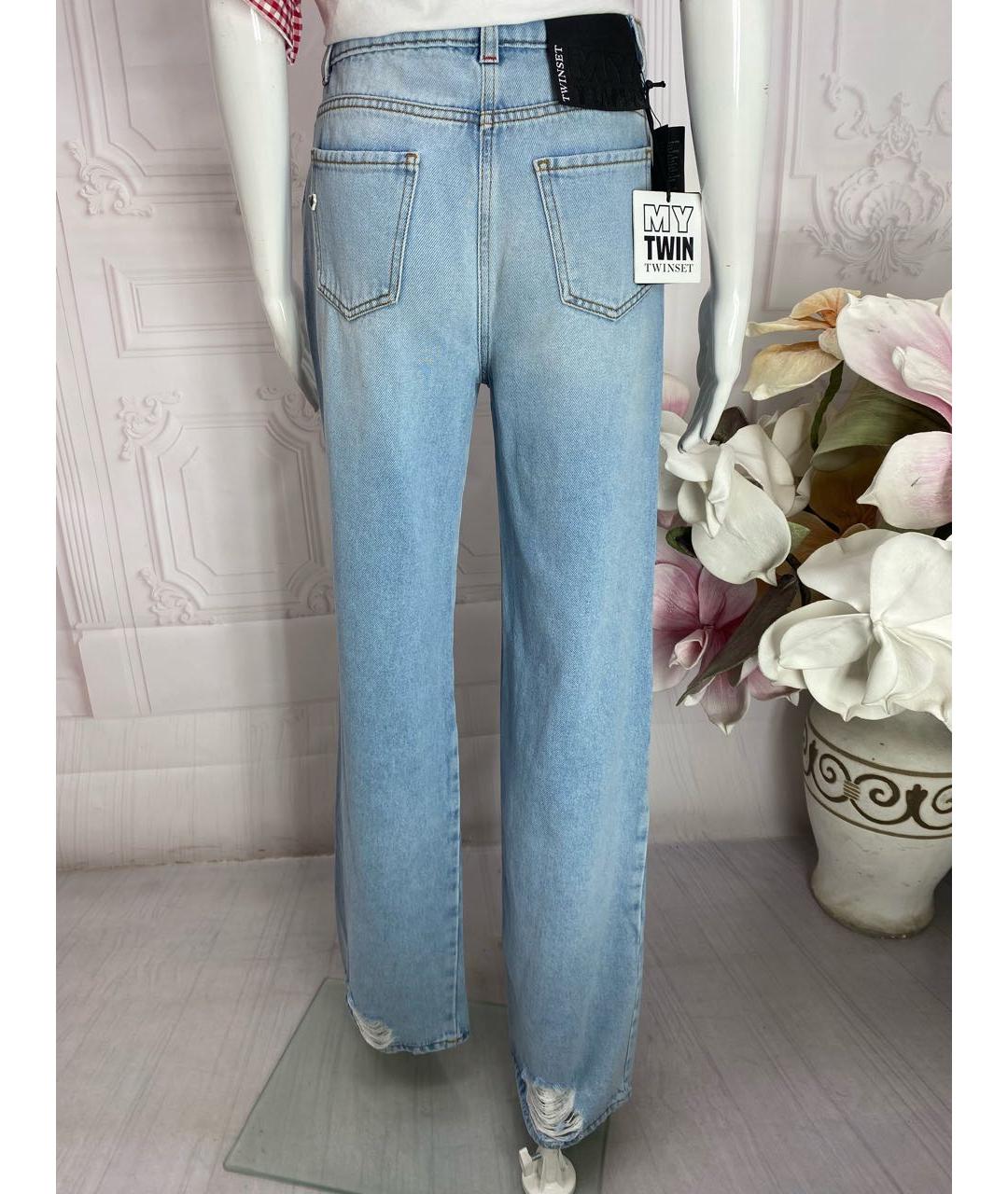 TWIN-SET Голубые прямые джинсы, фото 6