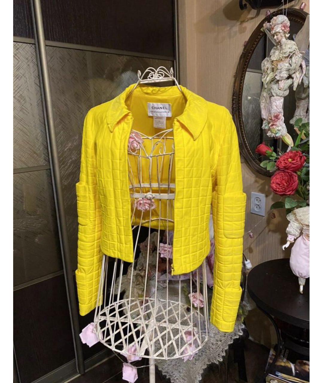 CHANEL Желтая полиамидовая куртка, фото 9