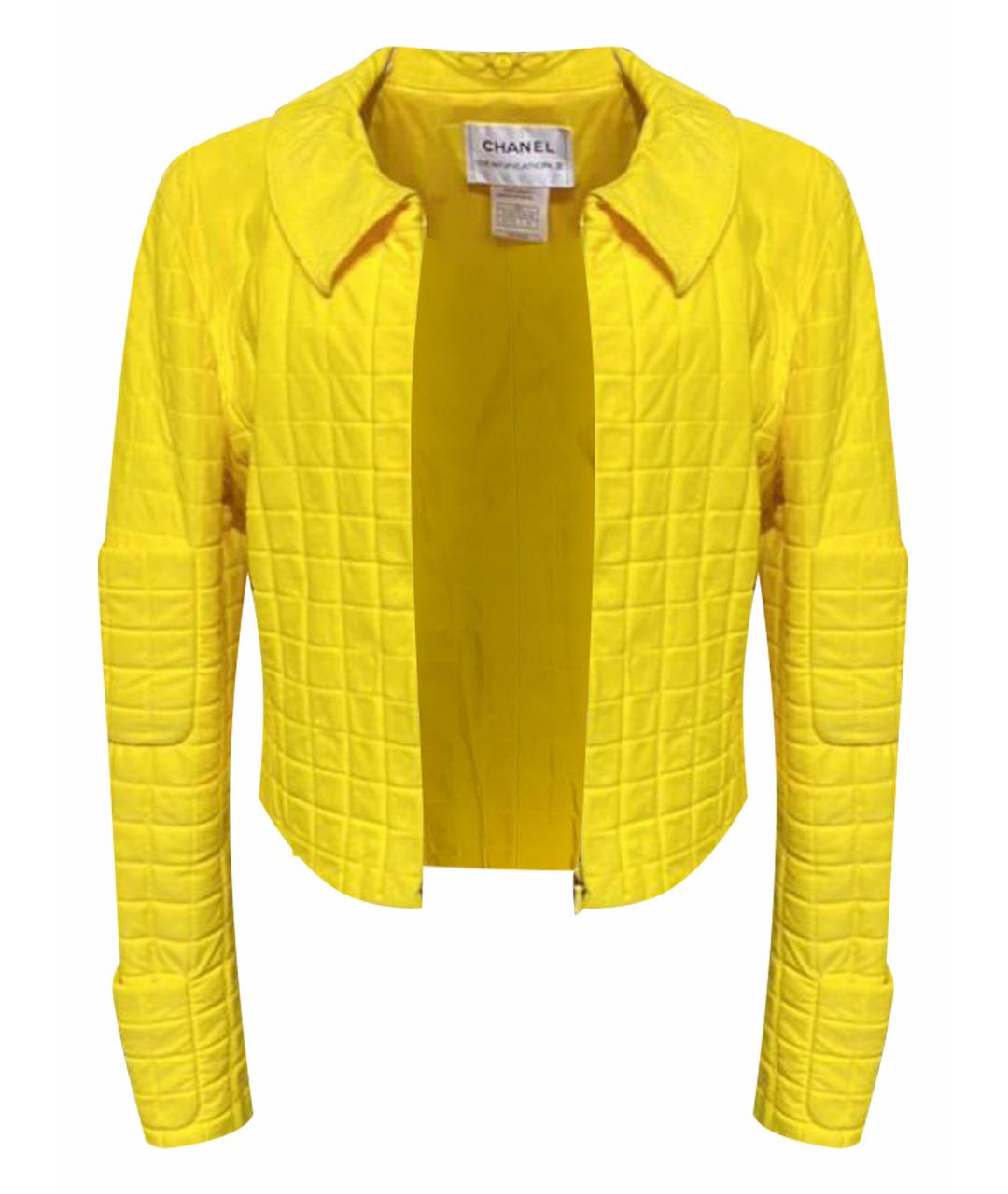 CHANEL Желтая полиамидовая куртка, фото 1