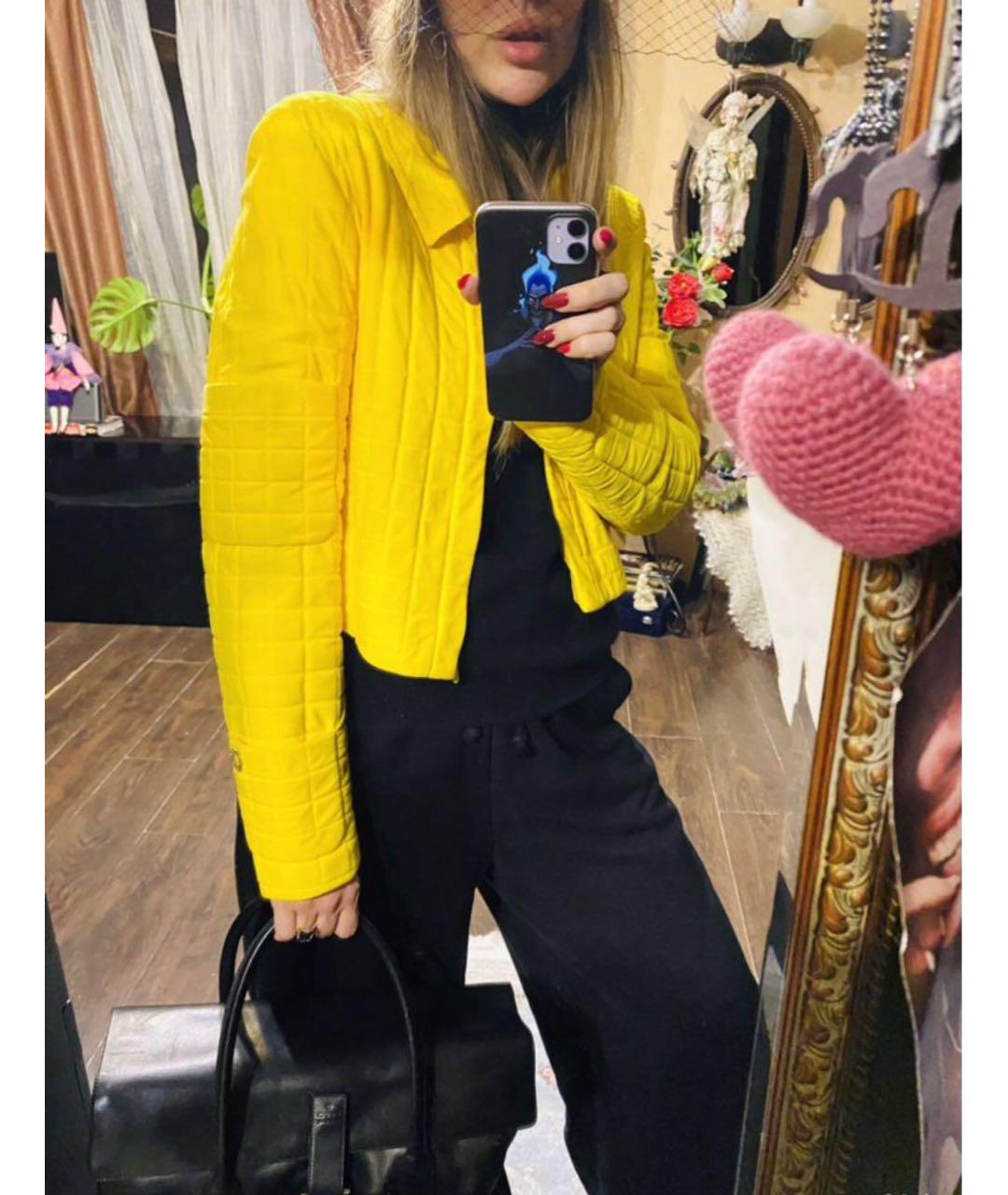 CHANEL Желтая полиамидовая куртка, фото 7