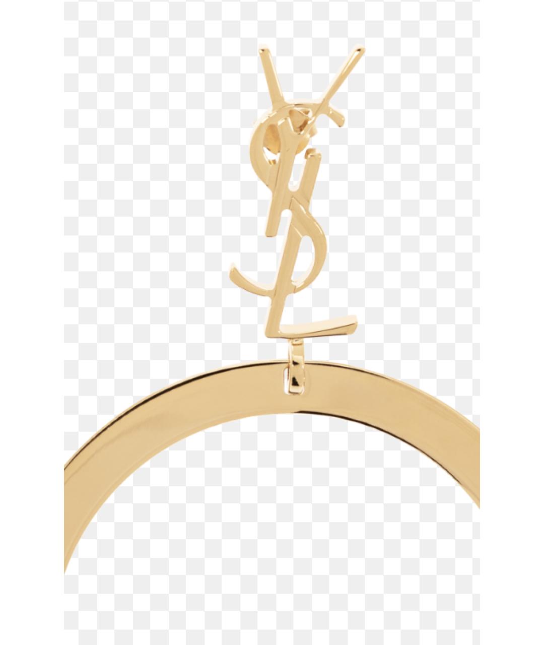 SAINT LAURENT Золотые металлические серьги, фото 2