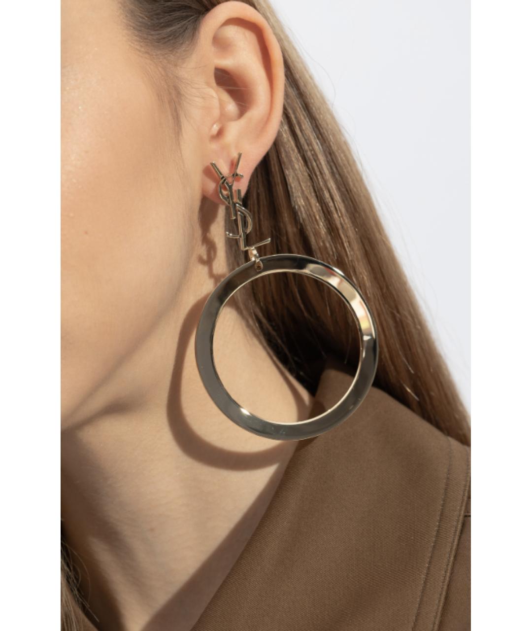 SAINT LAURENT Золотые металлические серьги, фото 3