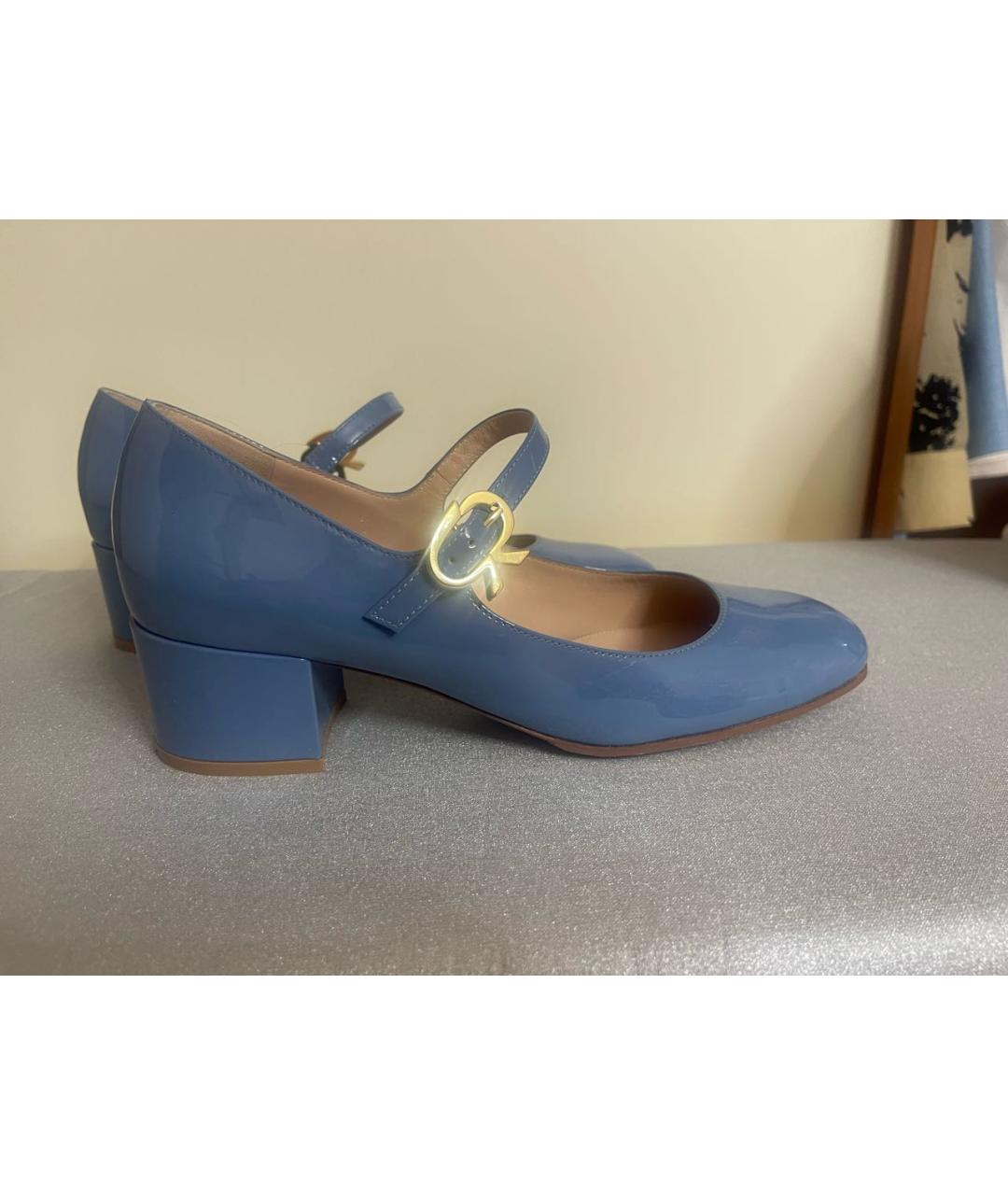 GIANVITO ROSSI Голубые кожаные туфли, фото 5