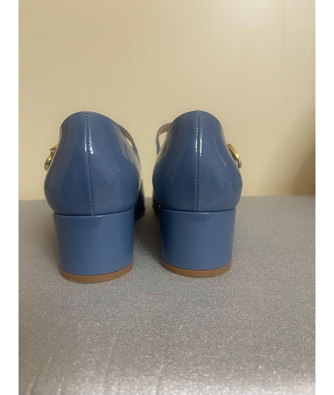 GIANVITO ROSSI Голубые кожаные туфли, фото 3