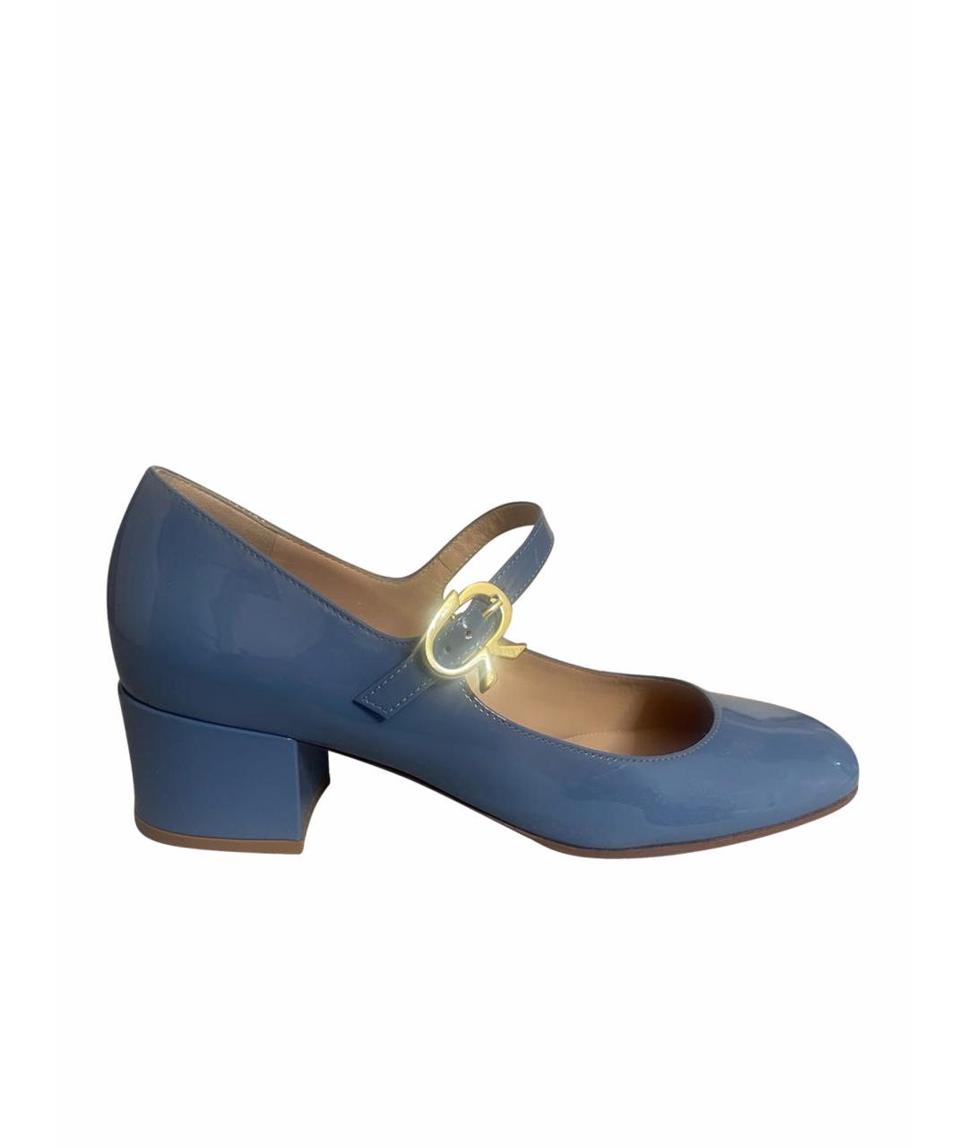 GIANVITO ROSSI Голубые кожаные туфли, фото 1