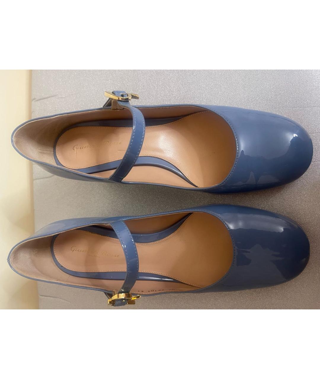 GIANVITO ROSSI Голубые кожаные туфли, фото 2