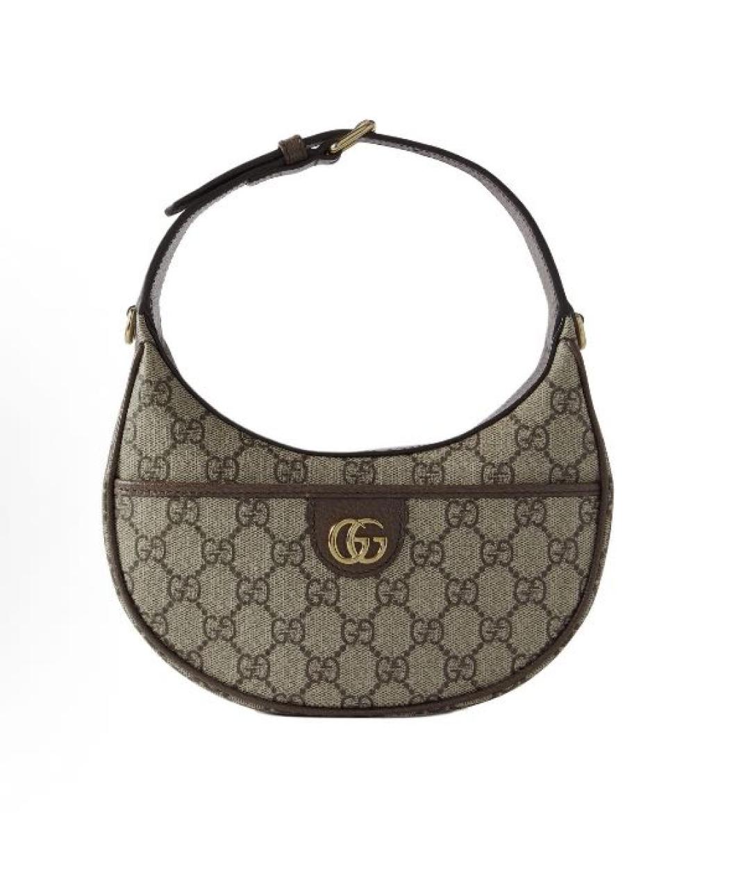 GUCCI Коричневая кожаная сумка с короткими ручками, фото 5