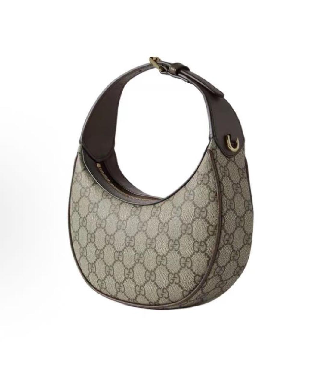 GUCCI Коричневая кожаная сумка с короткими ручками, фото 2