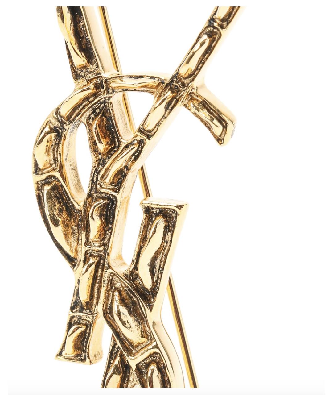 SAINT LAURENT Золотая металлическая булавка / брошь, фото 3