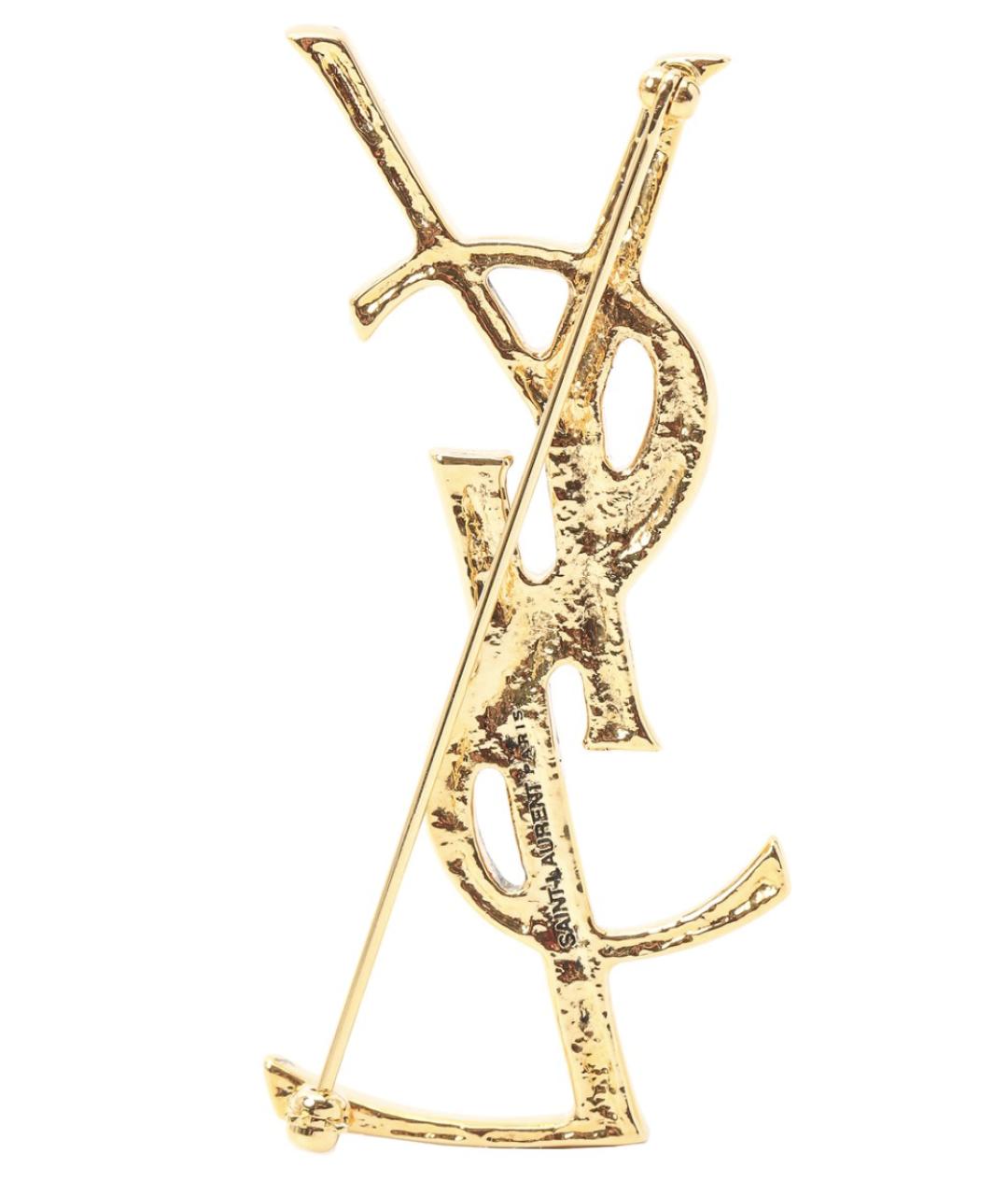SAINT LAURENT Золотая металлическая булавка / брошь, фото 2