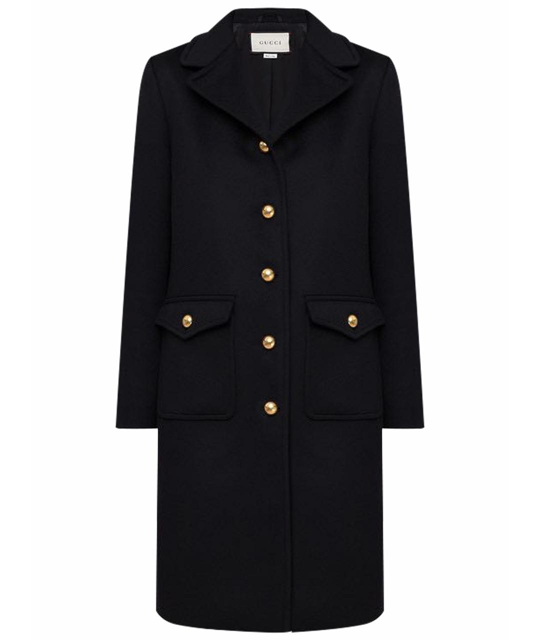 GUCCI Черное шерстяное пальто, фото 1