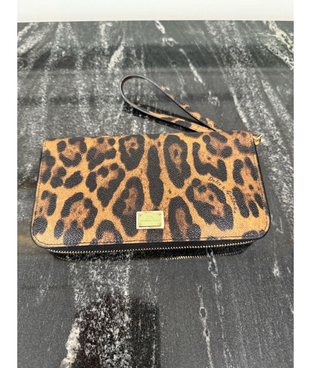 DOLCE&GABBANA Коричневый кожаный кошелек, фото 4