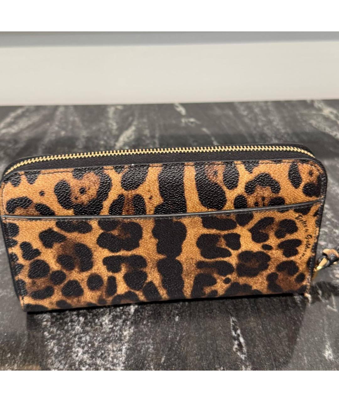 DOLCE&GABBANA Коричневый кожаный кошелек, фото 2