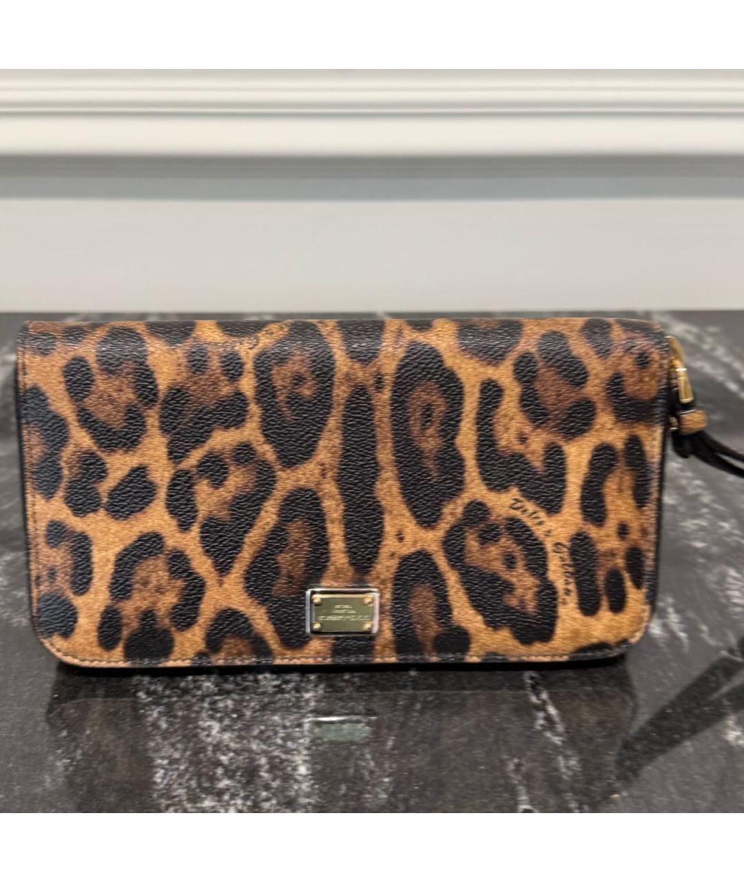 DOLCE&GABBANA Коричневый кожаный кошелек, фото 5