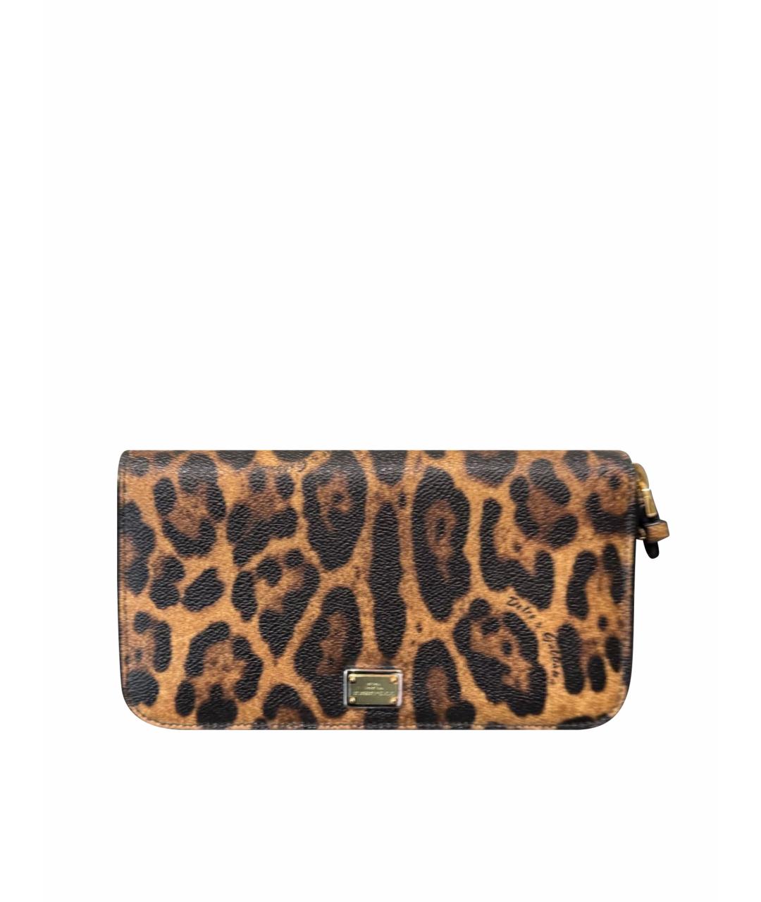 DOLCE&GABBANA Коричневый кожаный кошелек, фото 1